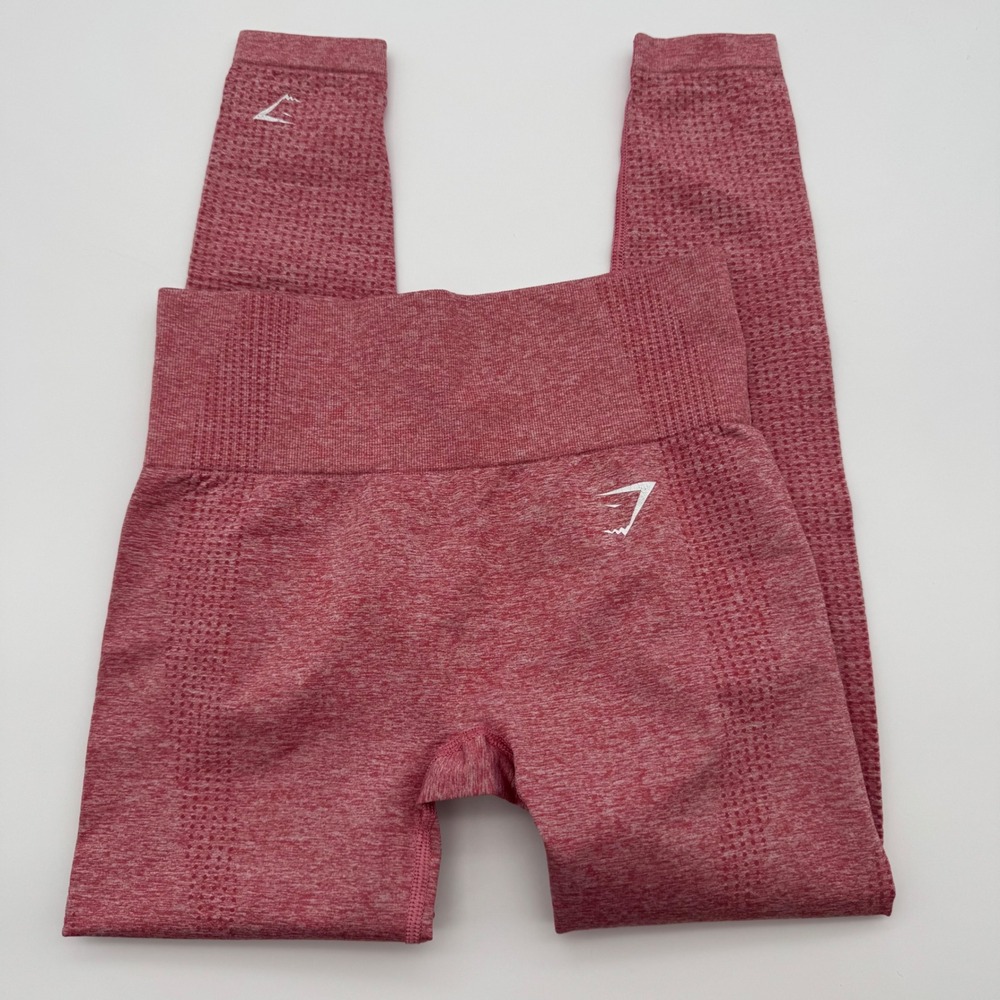 Gymshark Vital Seamless Leggings Womens Small Red Marl High Waist Active Workout
